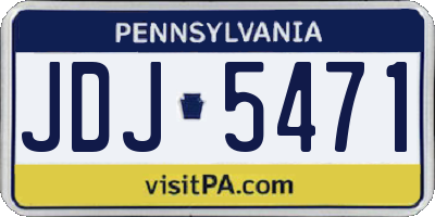 PA license plate JDJ5471