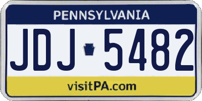 PA license plate JDJ5482