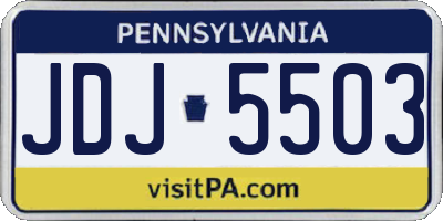 PA license plate JDJ5503