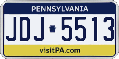 PA license plate JDJ5513