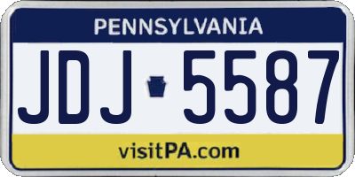 PA license plate JDJ5587