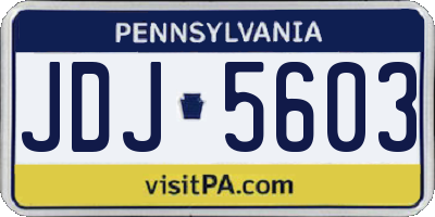 PA license plate JDJ5603