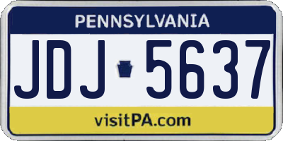 PA license plate JDJ5637