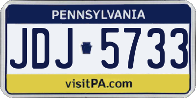 PA license plate JDJ5733
