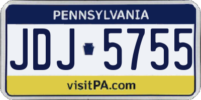 PA license plate JDJ5755