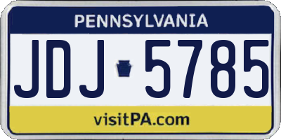 PA license plate JDJ5785