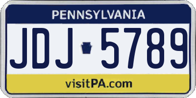PA license plate JDJ5789