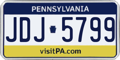 PA license plate JDJ5799