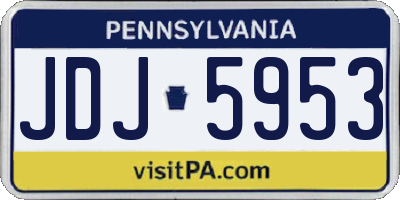 PA license plate JDJ5953