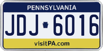PA license plate JDJ6016