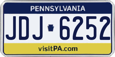 PA license plate JDJ6252