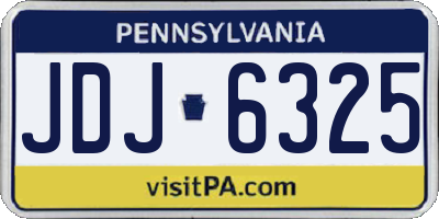 PA license plate JDJ6325