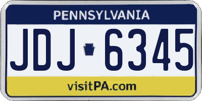 PA license plate JDJ6345