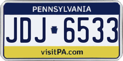 PA license plate JDJ6533