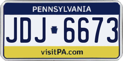 PA license plate JDJ6673