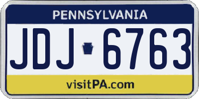 PA license plate JDJ6763