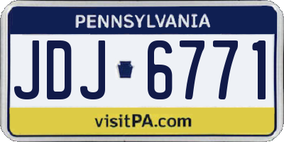 PA license plate JDJ6771