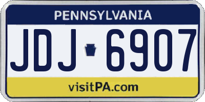 PA license plate JDJ6907