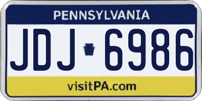 PA license plate JDJ6986