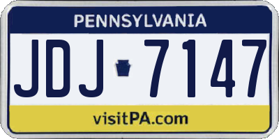 PA license plate JDJ7147