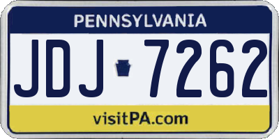 PA license plate JDJ7262