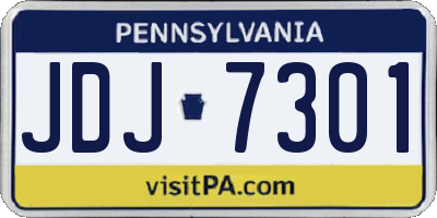 PA license plate JDJ7301