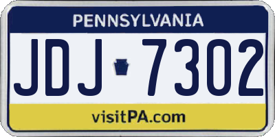 PA license plate JDJ7302