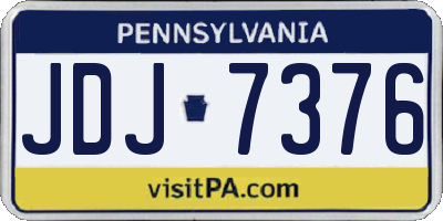 PA license plate JDJ7376