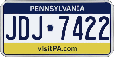 PA license plate JDJ7422