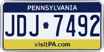 PA license plate JDJ7492