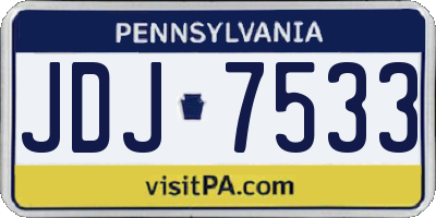 PA license plate JDJ7533