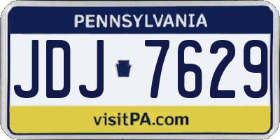 PA license plate JDJ7629