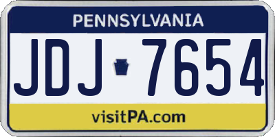 PA license plate JDJ7654