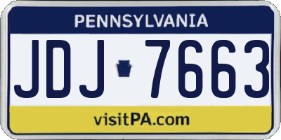 PA license plate JDJ7663