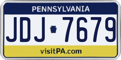 PA license plate JDJ7679