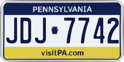 PA license plate JDJ7742