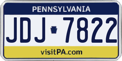 PA license plate JDJ7822