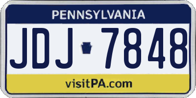 PA license plate JDJ7848
