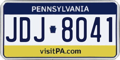 PA license plate JDJ8041