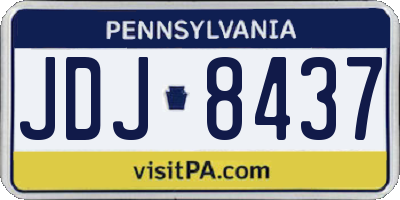 PA license plate JDJ8437