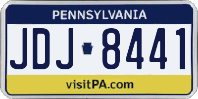 PA license plate JDJ8441
