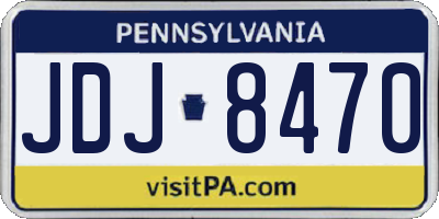 PA license plate JDJ8470