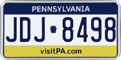 PA license plate JDJ8498