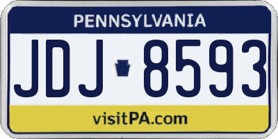 PA license plate JDJ8593