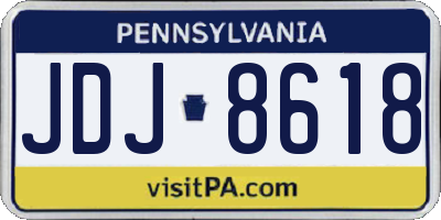 PA license plate JDJ8618