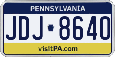 PA license plate JDJ8640