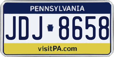 PA license plate JDJ8658