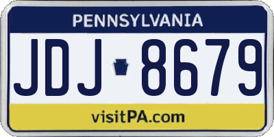 PA license plate JDJ8679