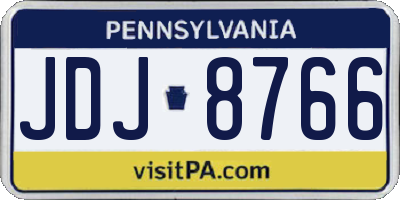 PA license plate JDJ8766