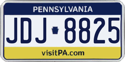 PA license plate JDJ8825